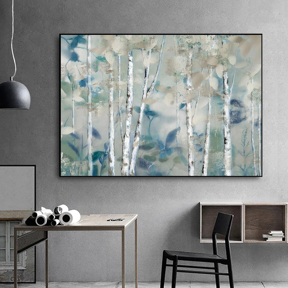 Abstract Tree Wall Art Canvas Painting Forest Posters and Prints Wall Pictures for Living Room Home Decor