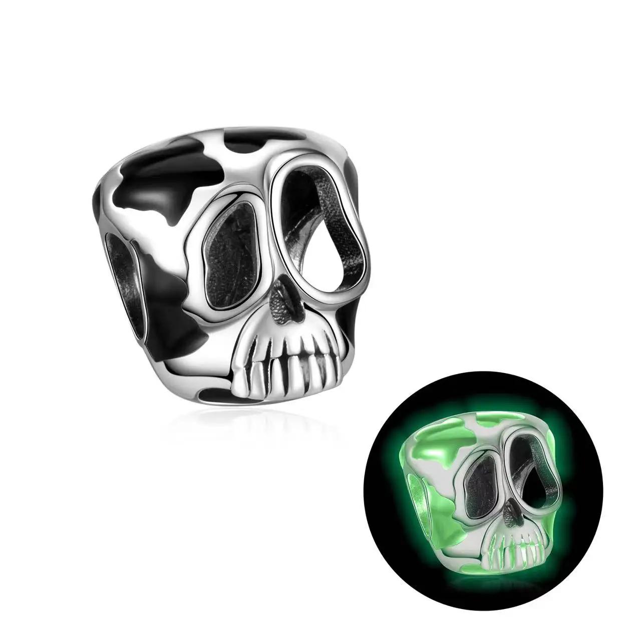 

Brand New Glow-in-the-dark Pumpkin Carriage & Skull & Ghost Bead Components Charm Bead Component Compatible With Authentic Original Bracelet High
