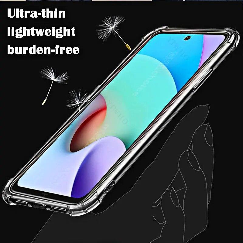 Soft Silicone Shockproof Case for Xiaomi Redmi 10 2022 HD Transparent for Redmi 10 2022 6.5" 21121119SG Anti-Scratch Cover Shell