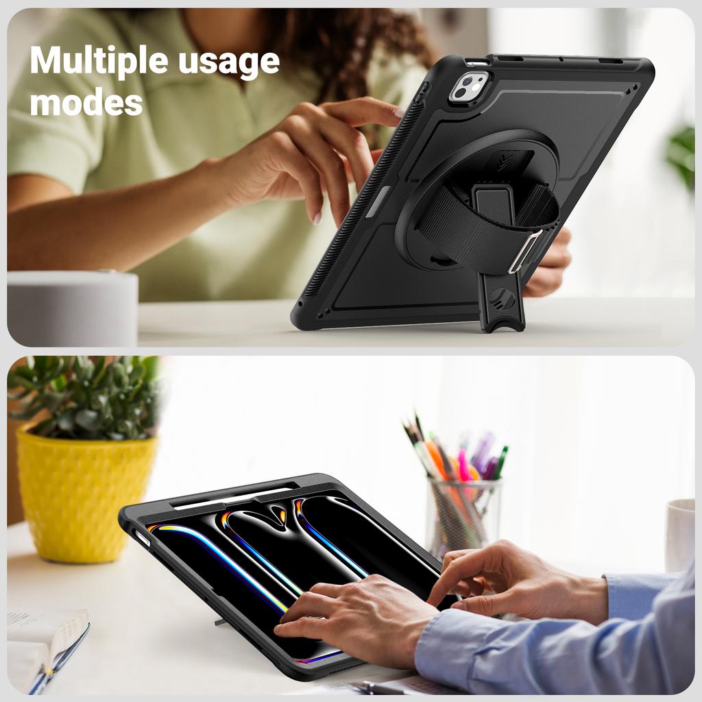 Para iPad Pro 13 (2025)/13 (2024) Capa de Tablet PC+TPU Dissipação de Calor Suporte Giratório