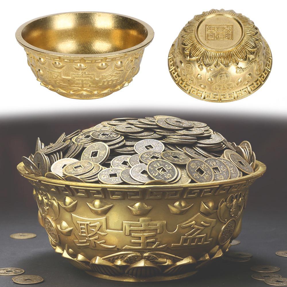 Brass Cornucopia Bowl Classic Embossed Wealth Prosperity Bowl  Wealth Abundance Gift