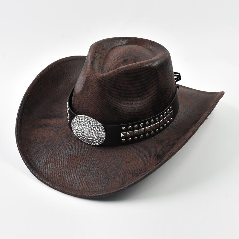 Fashion Punk Style Vintage Western Cowboy Hat for Men Women Outdoor Travel Party Street Cowgirl Jazz Hats Chapeau Cowboy