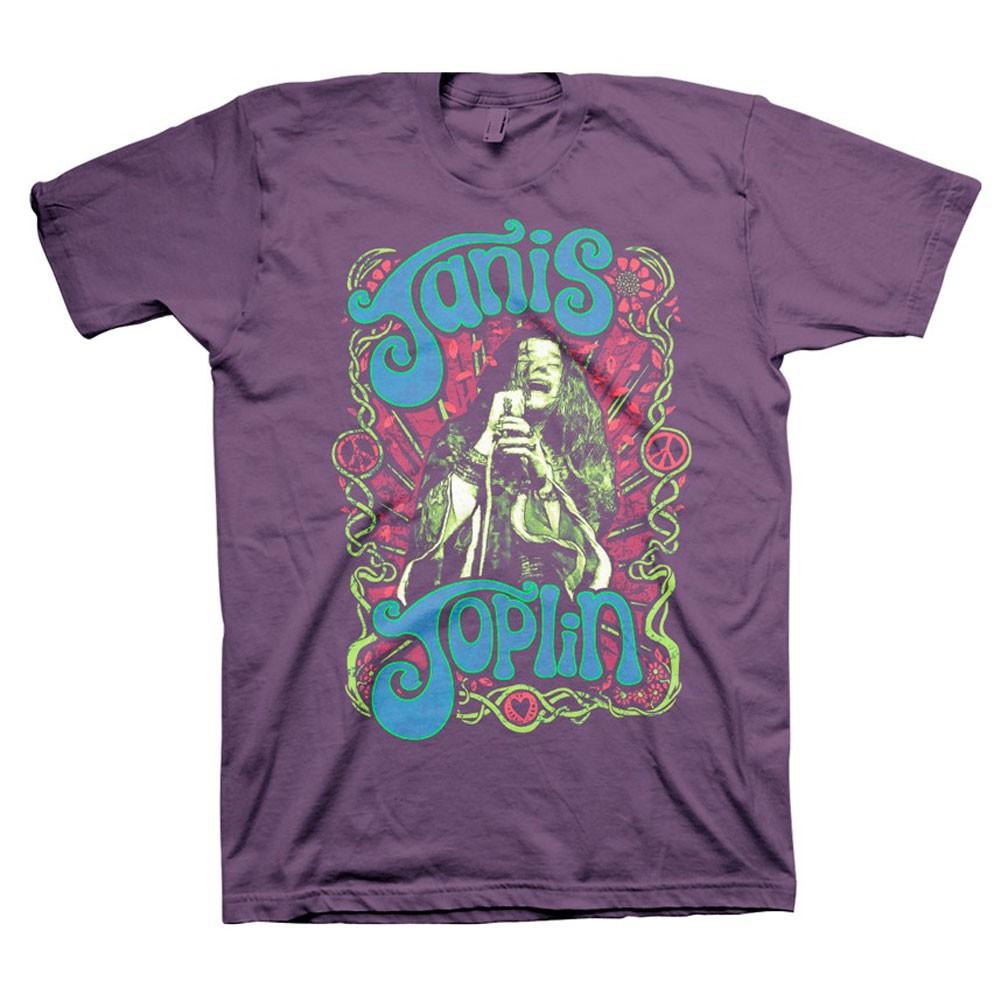 Men s Janis Joplin Peace Of My Heart Slim Fit T-shirt Large Purple XL