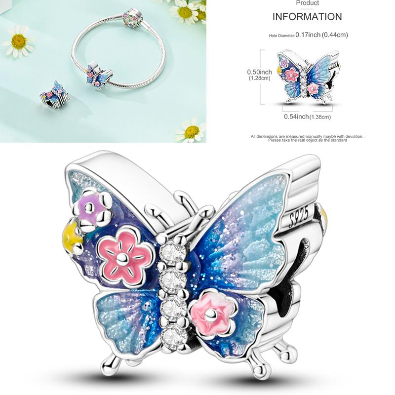 Copper Dragonfly Butterfly Pendant Charms Bead Fit Original Bracelet Bangle Women Jewelry Girl Making Beads