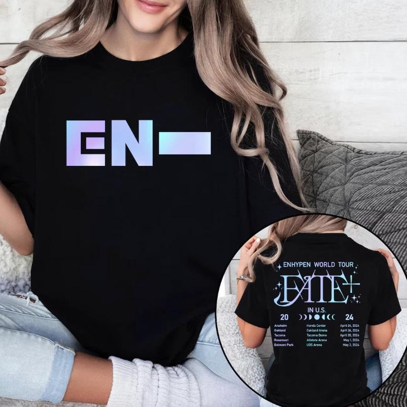 Double Sided Enhypen Fate Plus World Tour Shirt, Enhypen Kpop Tshirt, FOR ENGENE M
