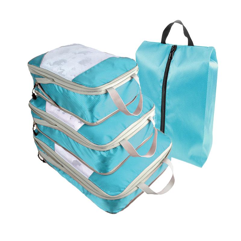 4pcs Travel Luggage Compression Bags, Lightweight Versatile Clothes Organizers, Lightweight Expandable Versatile Dustproof Bags