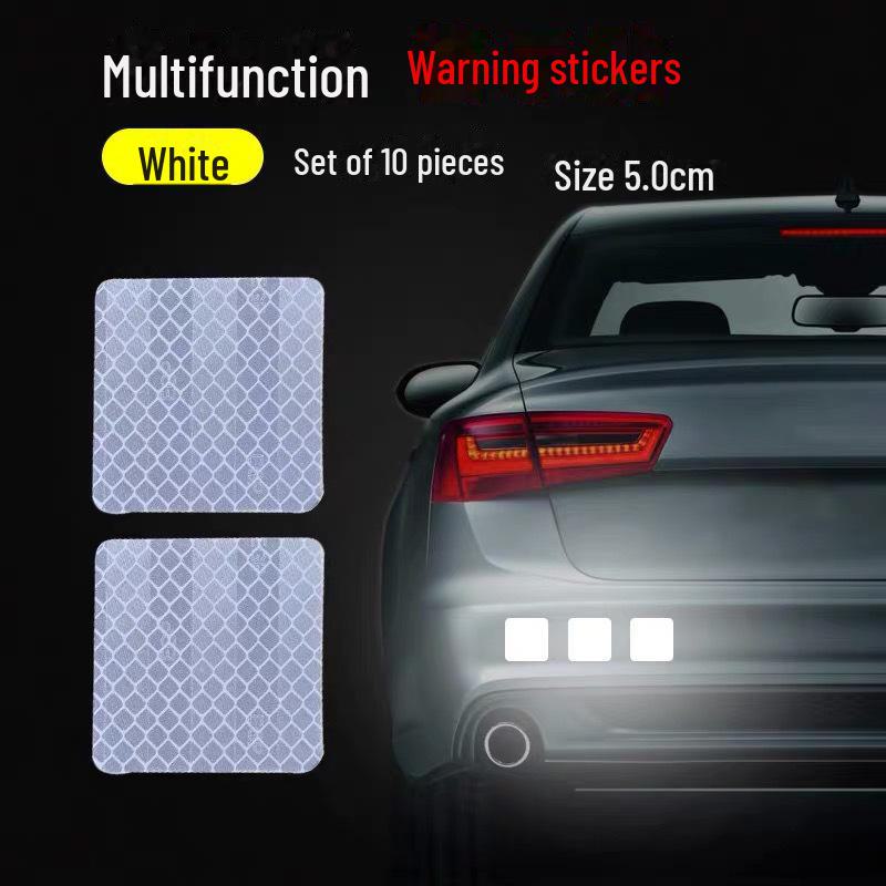 

«Светоотражающие предупреждающие полосы для легковых и грузовых автомобилей» 5*5cm square 10 pieces алмаз/белый