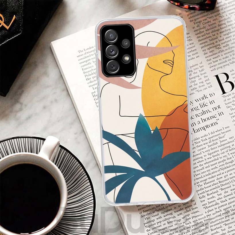 Abstract Women Face Line Cover For Samsung Galaxy A51 A50 A71 A70 Phone Case A21S A31 A41 A10 A20E A30 A40 A01 A11 A6 A7 A8 A9 C