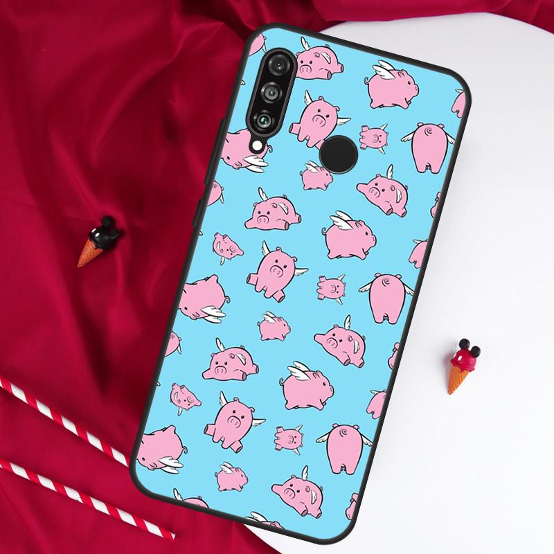 Cartoon Pig For Huawei Nova Y61 Y91 Y90 Y70 Y60 Y72 12s 12i 11i 7i 8i 9 10 SE P60 Pro P30 P40 Lite Case