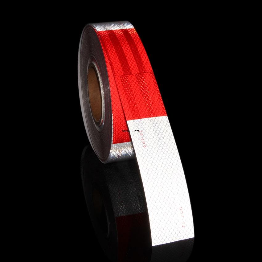 DOT-C2 Reflective Adhesive Tape 5cm*10m Red White Diamond Grade Conspicuity Reflectors Strip Waterproof Stickers For Vehicle Car