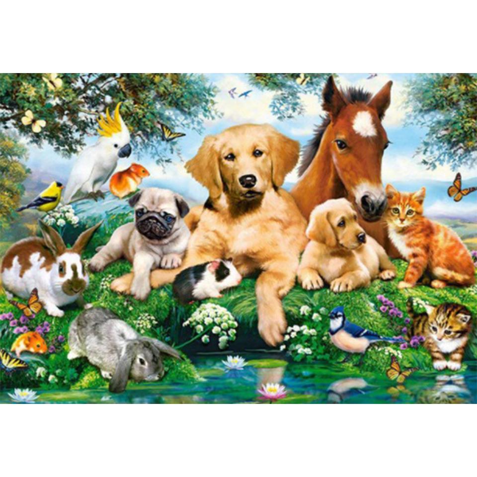 

5D DIY алмазная живопись с изображением животных на ферме, стразы, картина, полная Алмазная вышивка, подарок, мозаика, домашний декор, набор для вышивки крестом Full Round 20x30CM