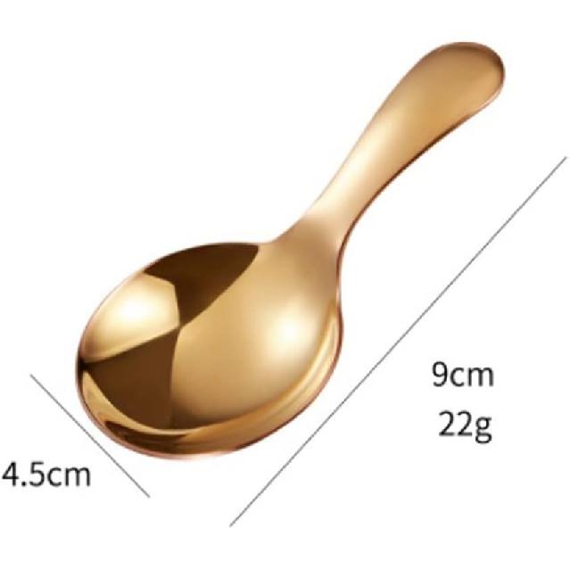 Wjq&linyuzi 1Pc Short Handle Dessert Spoon Stainless Steel Sugar Salt Spice Spoon Condiment Tea Coffee Scoop Kitchen Tools Small Kids Spoon (gold),
