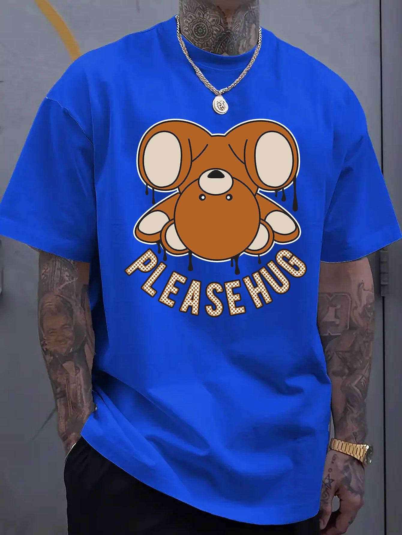 

Cartoon Bear Graphic Printed Short-sleeved Luxury Cotton T-shirt Summer Unisex Men s and Women s Casual Loose Fashion Clothing 4XL