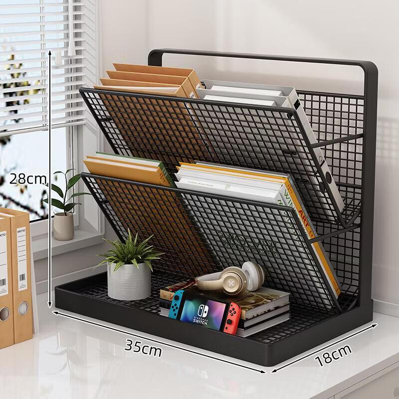 4-Tier Metal Desk File Organizer and Bookends