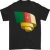 Gekräuselte Kamerun Flagge Kamerun Tag Fußball Herren T-Shirt 100% Baumwolle