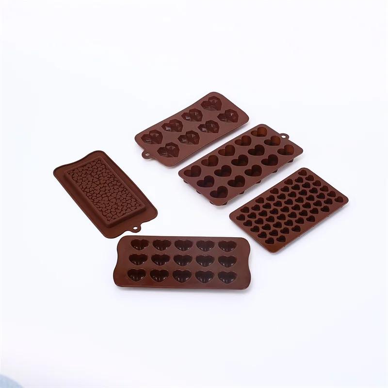 Heart Silicone Mold Baking 3D Love Chocolate Candy Pastry Tools Cake Decoration Silicone Ice Cube Tray Kitchen Accessories