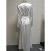 Women's Round Neck Long Sleeve Solid Colorwith Tie Back Elegant Long Dress 