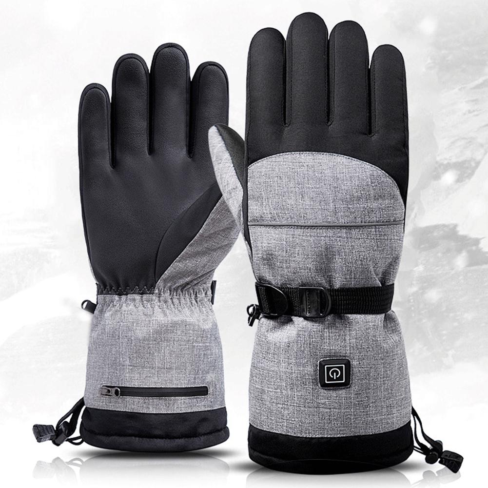 1 Pair Winter Moto Heated Gloves Thermal Electric Cold Weather Heating Gloves 5000mAh Battery Waterproof Anti-Slip for Men Women