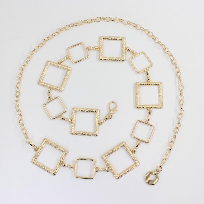 Square Belt Women'S Dress Shirt Suit Decoration Waist Hook Metal Waist Chain Women