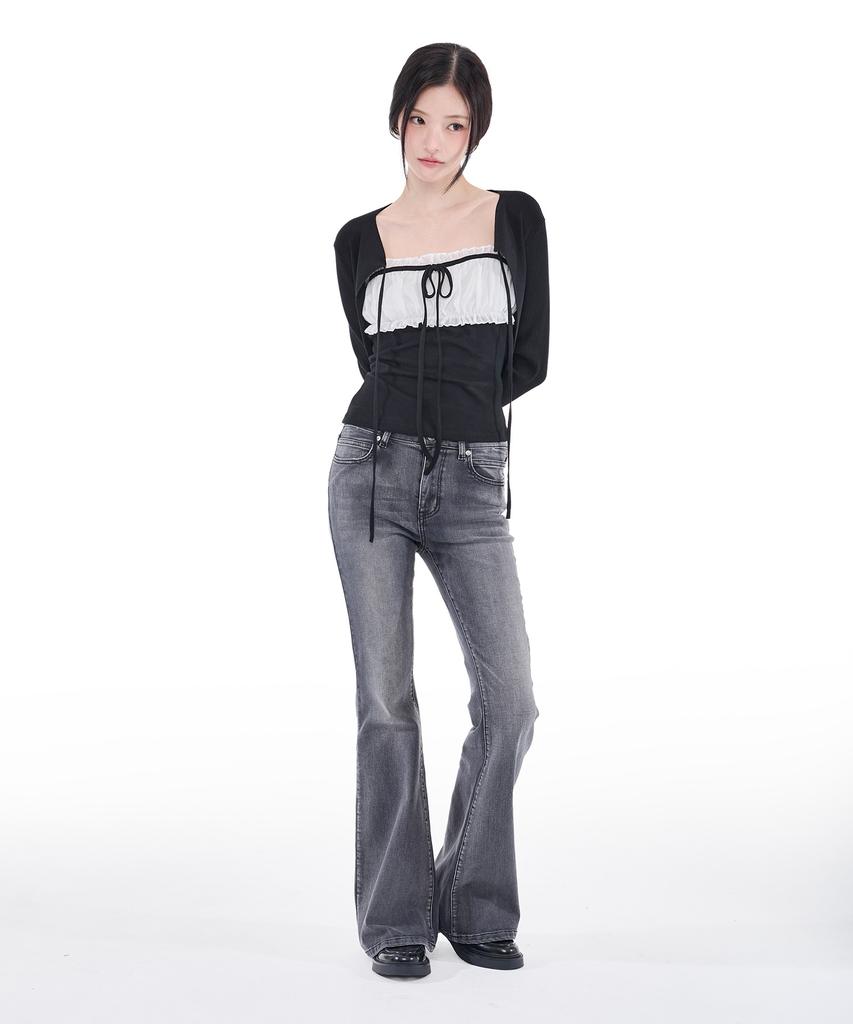 Alkialka Chiffon Ribbon Sleeveless (Black)