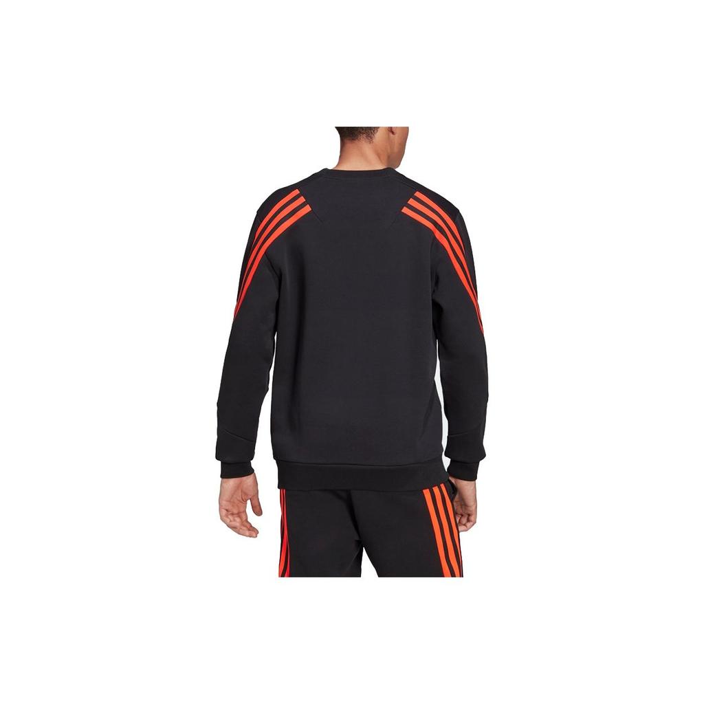 Adidas M FI 3S Color Block Three Stripe Sports Crew Neck Long Sleeve Sweatshirt Men Sweatshirt Black H46542