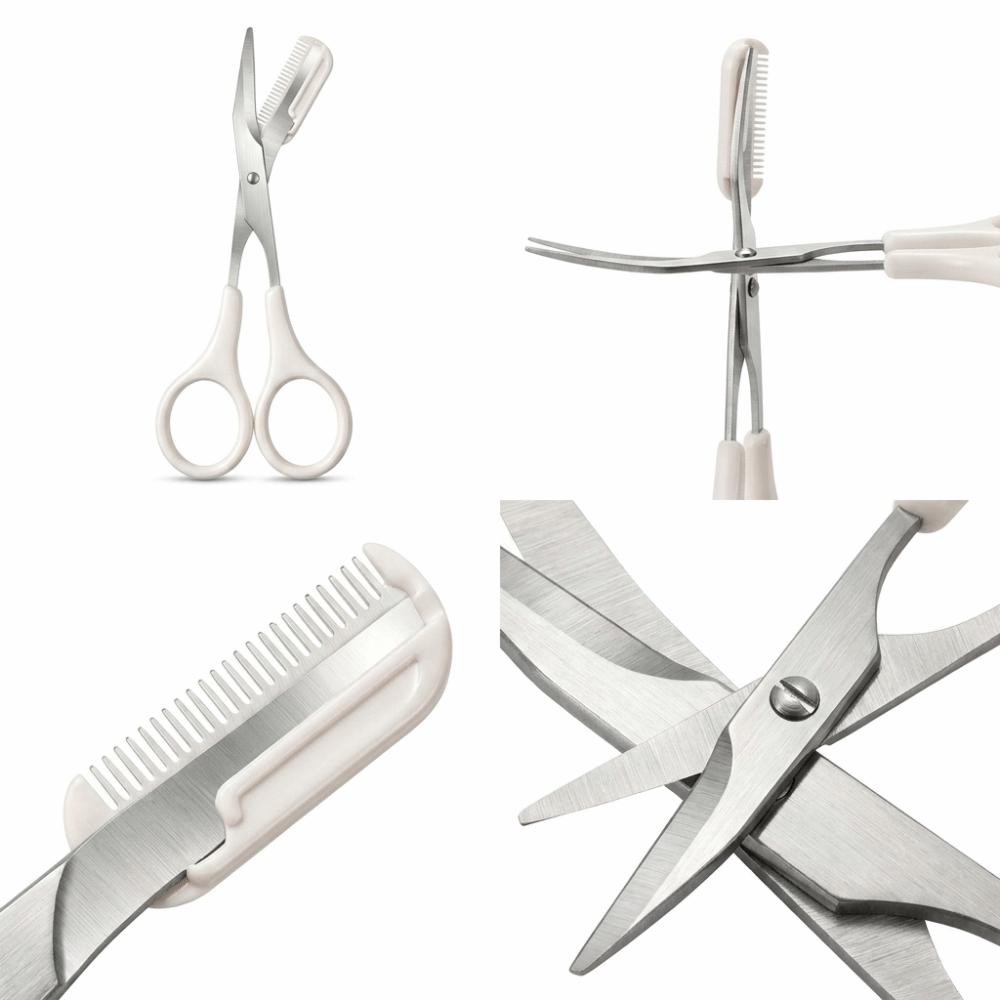 1pc/24pcs Stainless Steel Eyebrow Trimming Makeup Tool With Comb Beauty Tool Personal Beauty Care