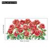 Romantic Red Roses and Green Plants Wall Sticker for Valentine Day Home Decor Bedroom Hallway Entrance