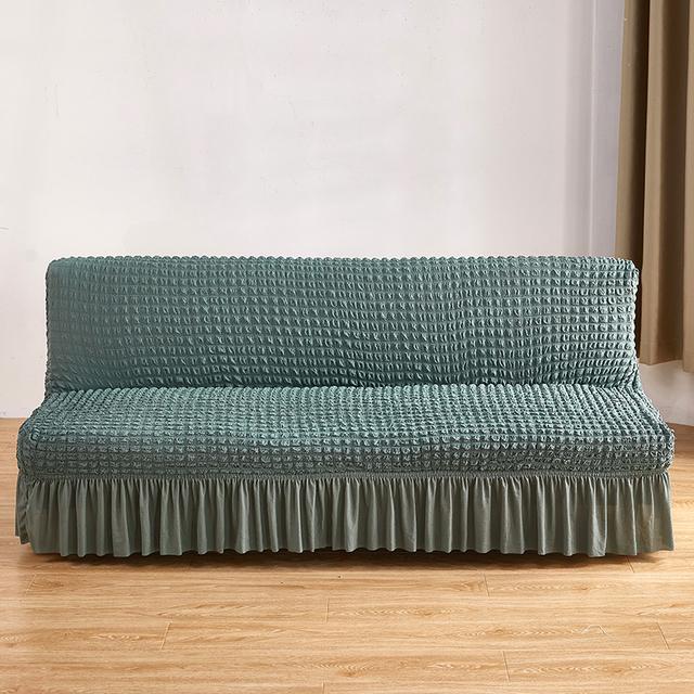 Seersucker Sofa Bed Cover Jacquard Solid Color Spandex Living Room Stretch All -Inclusive Sofa Cushion Cover Without Armrests