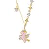 Tichia Rainbow Unicorn Necklace: S925 Silver Starry Collarbone Chain for Women