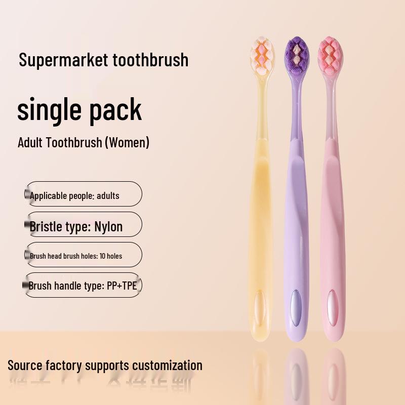 

Ultra Soft Toothbrush with Cloud Gum Protection - Soft Bristles for Pregnant & Postpartum Women, Small Head, Family Pack. Color Random (Individual Packaging)