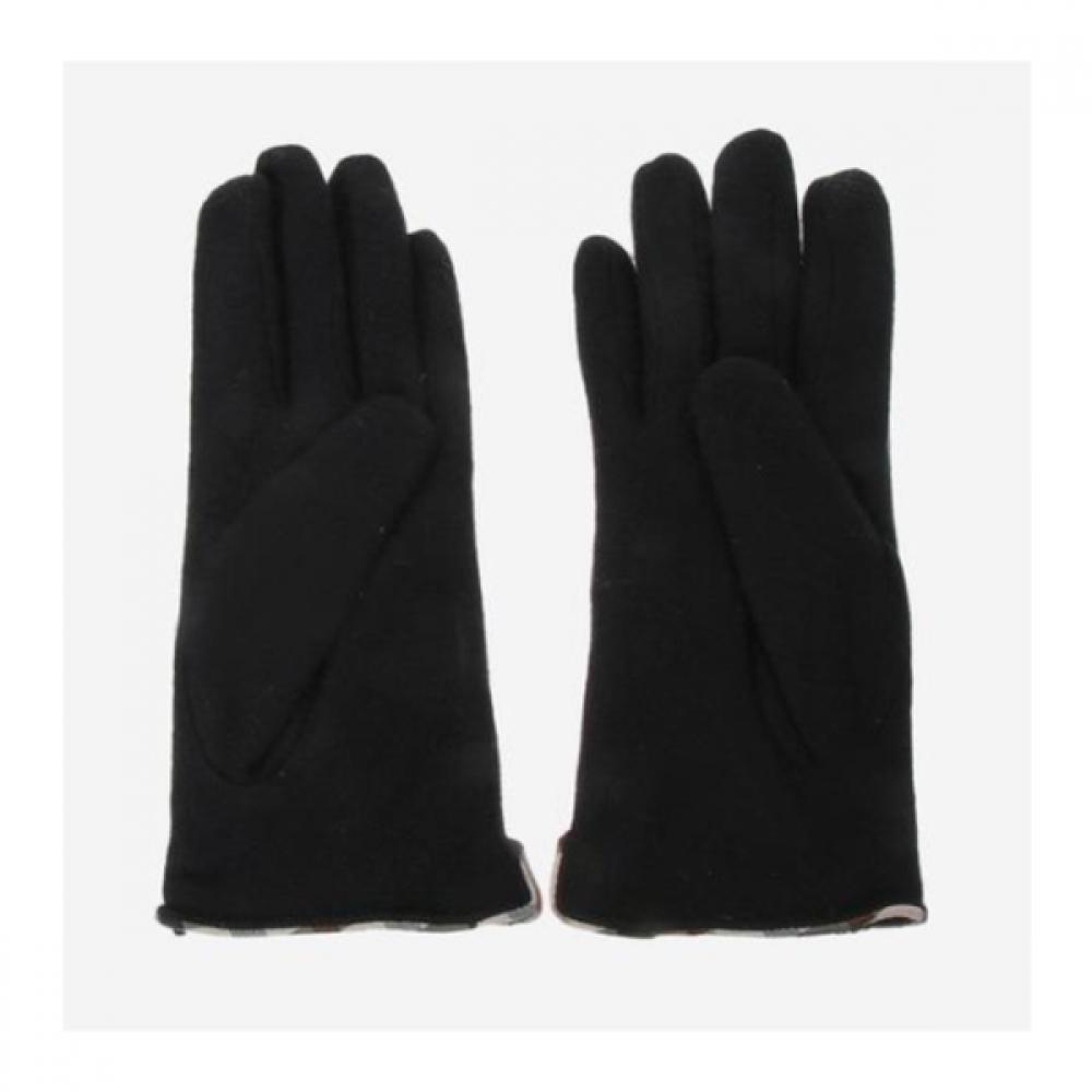 Daks Luvas Dachshund de Lã Preta Bordadas Touchscreen   Dcgv2f203