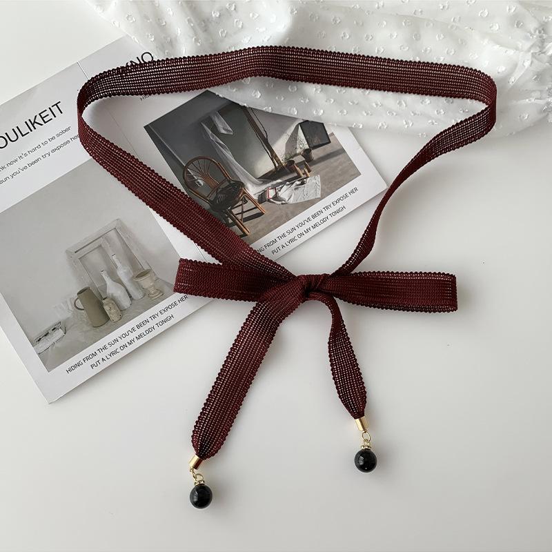 Soft Versatile Fabric Waist Belt For Women With Stunning Pearl And Lace Decorations