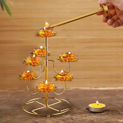 Metall Licht Tasse Lotus Butter Lampe Halter Tempel Buddhistischen Lieferungen
