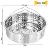 304 Stainless Steel Double Layer Steamer Rack with Egg Holder and Variable Hole Sizes