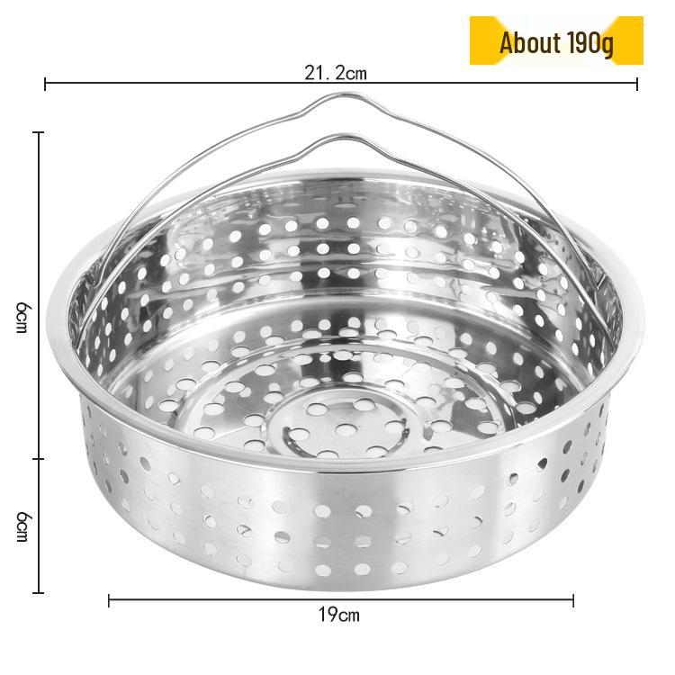 304 Stainless Steel Double Layer Steamer Rack with Egg Holder and Variable Hole Sizes