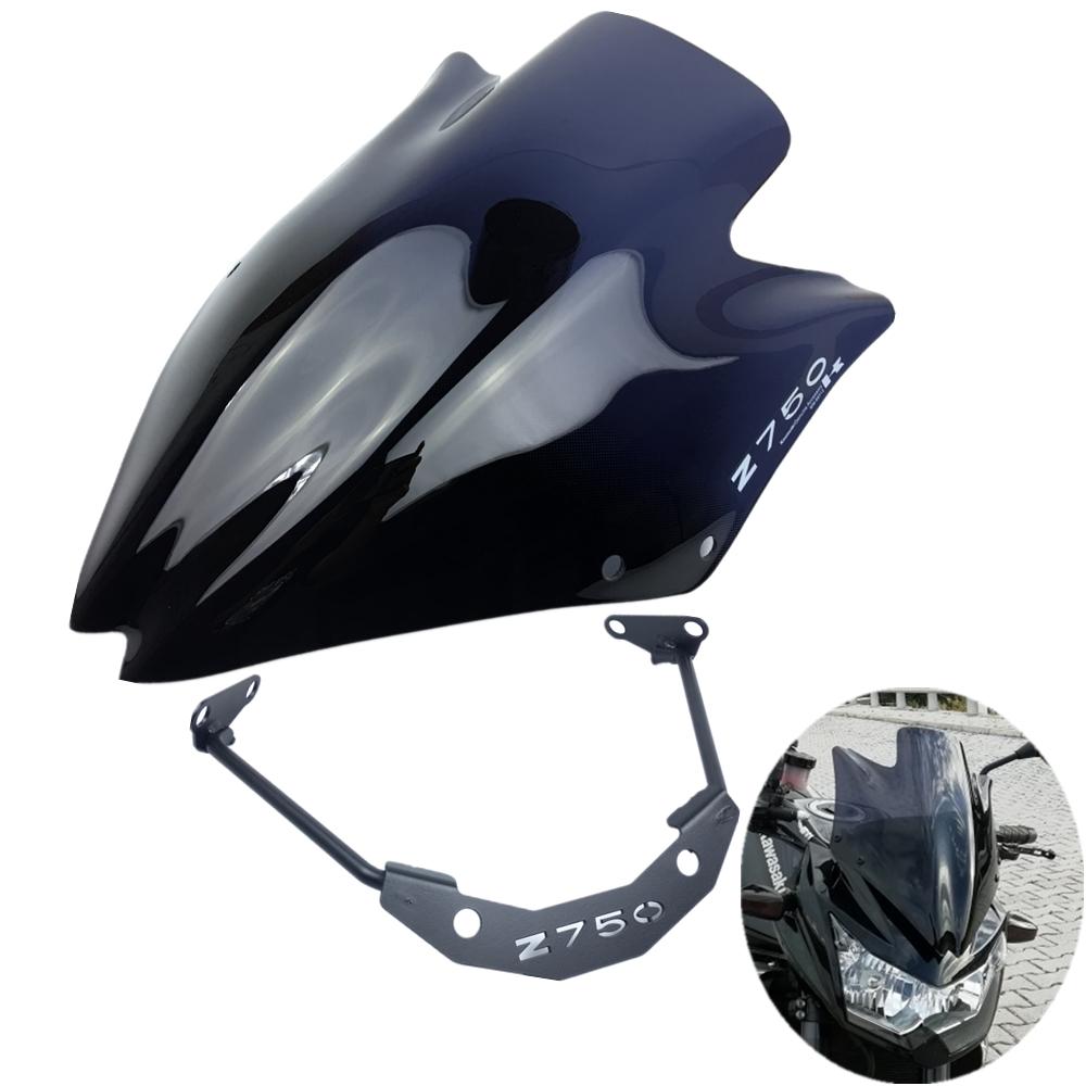 Motorbike Windscreens Wind Deflectors Windshield Fit For Kawasaki Z750 Z750R Z750 2007 2008 2009 2010 2011