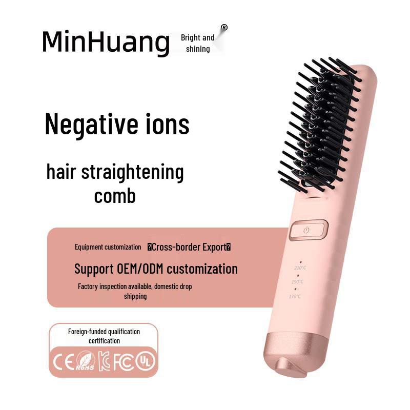 Dual-Use Ionic Hair Straightener & Curler Comb Green/Millions of Negative Ions