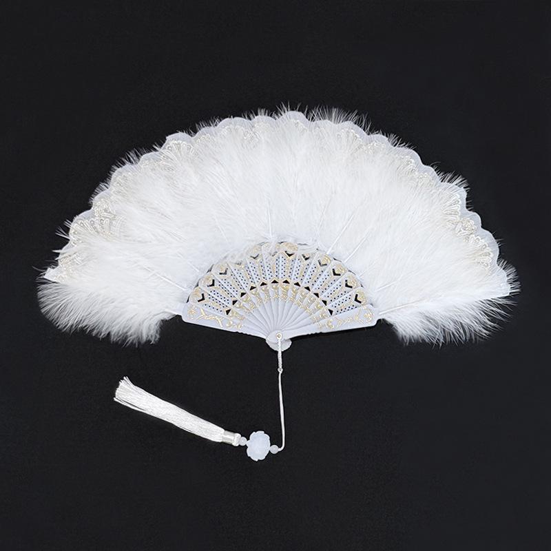 Elegant Feather Fan: Lolita Cheongsam Style for Dance, Wedding, & Photography