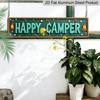 2D Flat 1pc Vintage 'Happy Campers Sign' Wall Decor. Metal Wall Sign | 15.7×3.94inch Rustic Aluminium Decorative Sign Art for Home, Bedroom, Bar