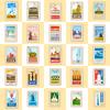 50 World Landmark Graffiti Stickers for Laptops, Bicycles & Cars