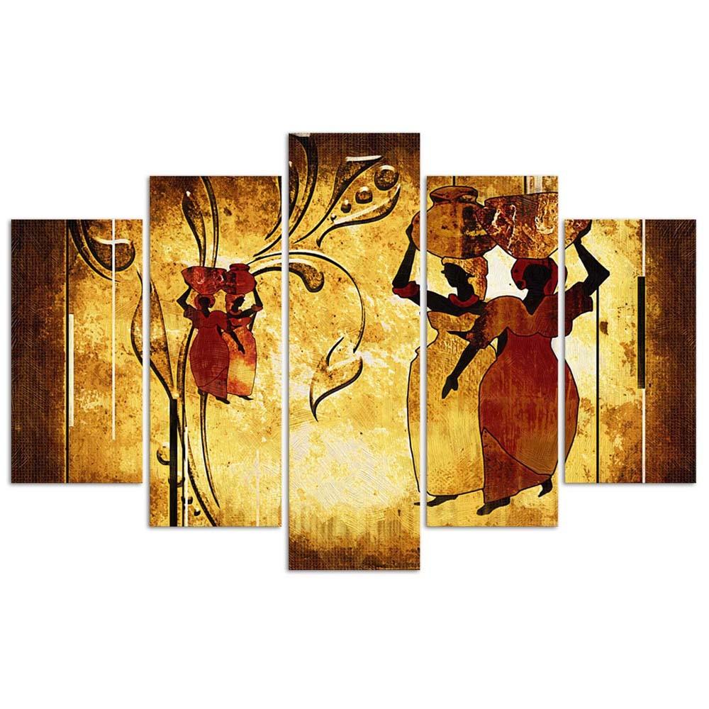 Five Piece Picture Canvas Print African Women