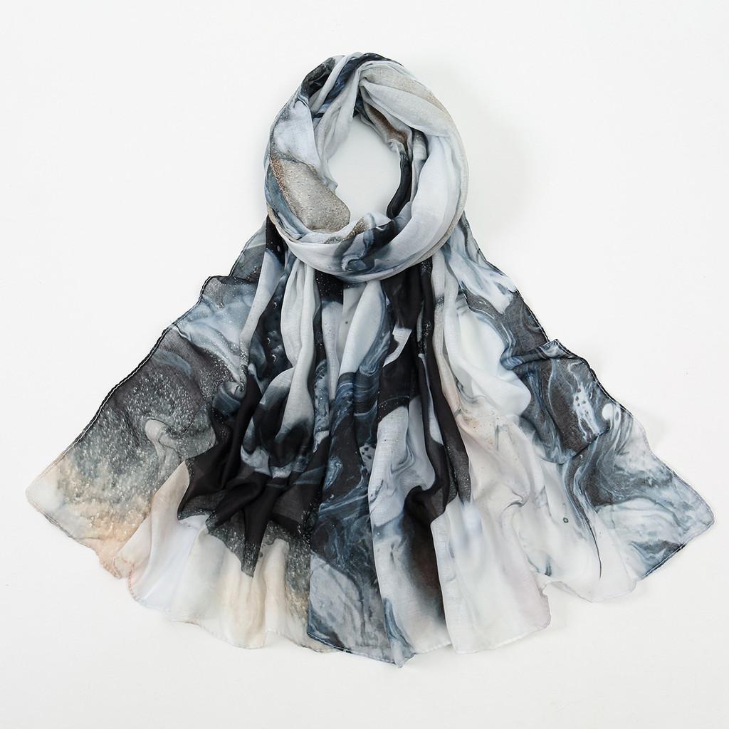 

Basic Apparel Scarf With Polyester Silk For Unisex Casual Wear BlackGray