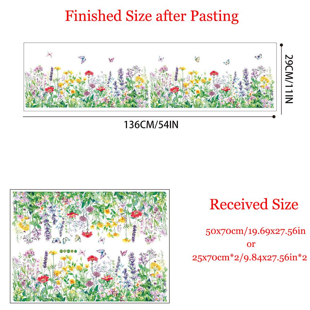 Creative Plants Flowers Butterflies Skirting Boards Wall Stickers Decoration Living Room Bedroom Waistline Home Decor Self-adhesive