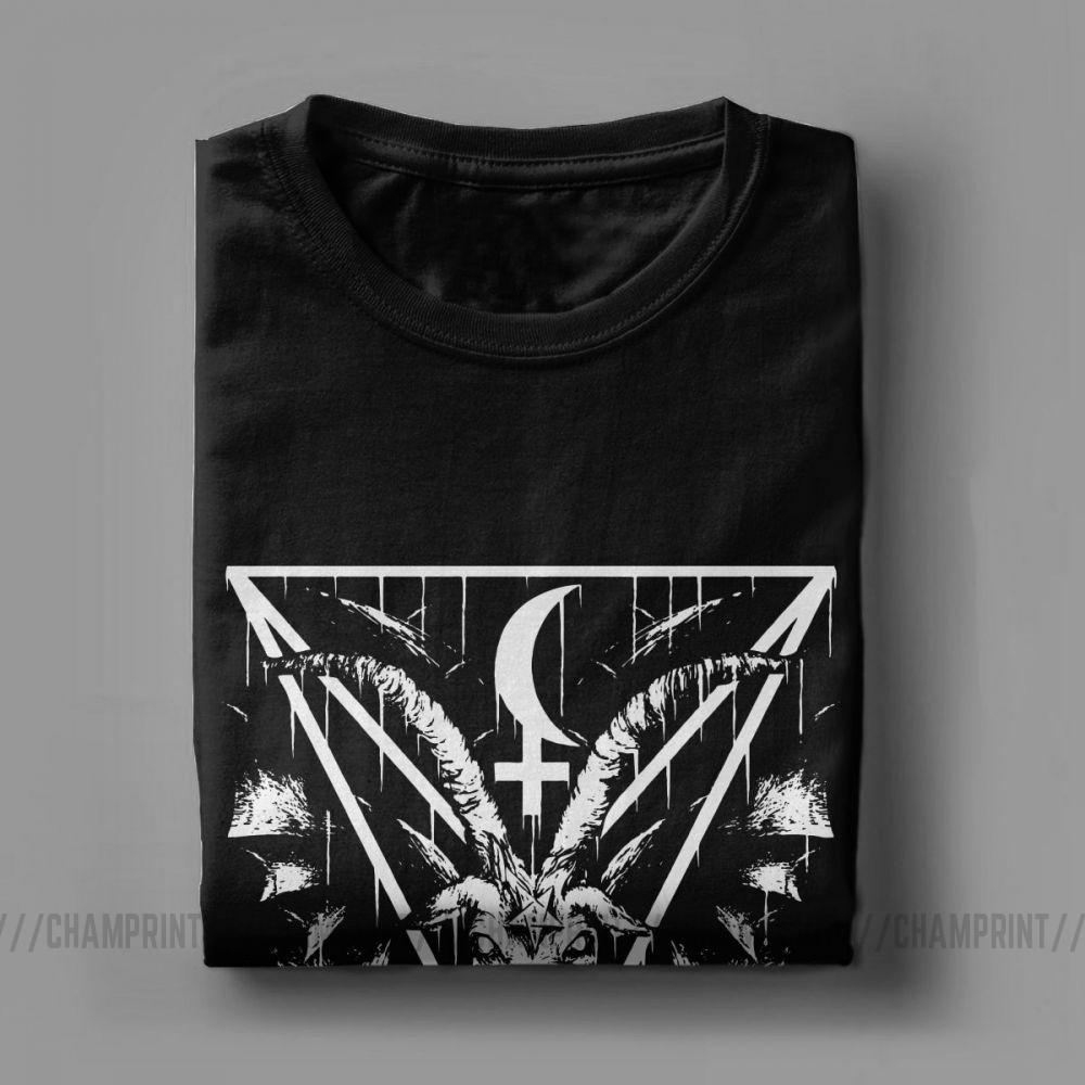 Sigil Of Lucifer And Baphomet Tee Shirt Cool Customized Printed T Shirts for Men Cotton Cool TShirts Birthday Present Clothing