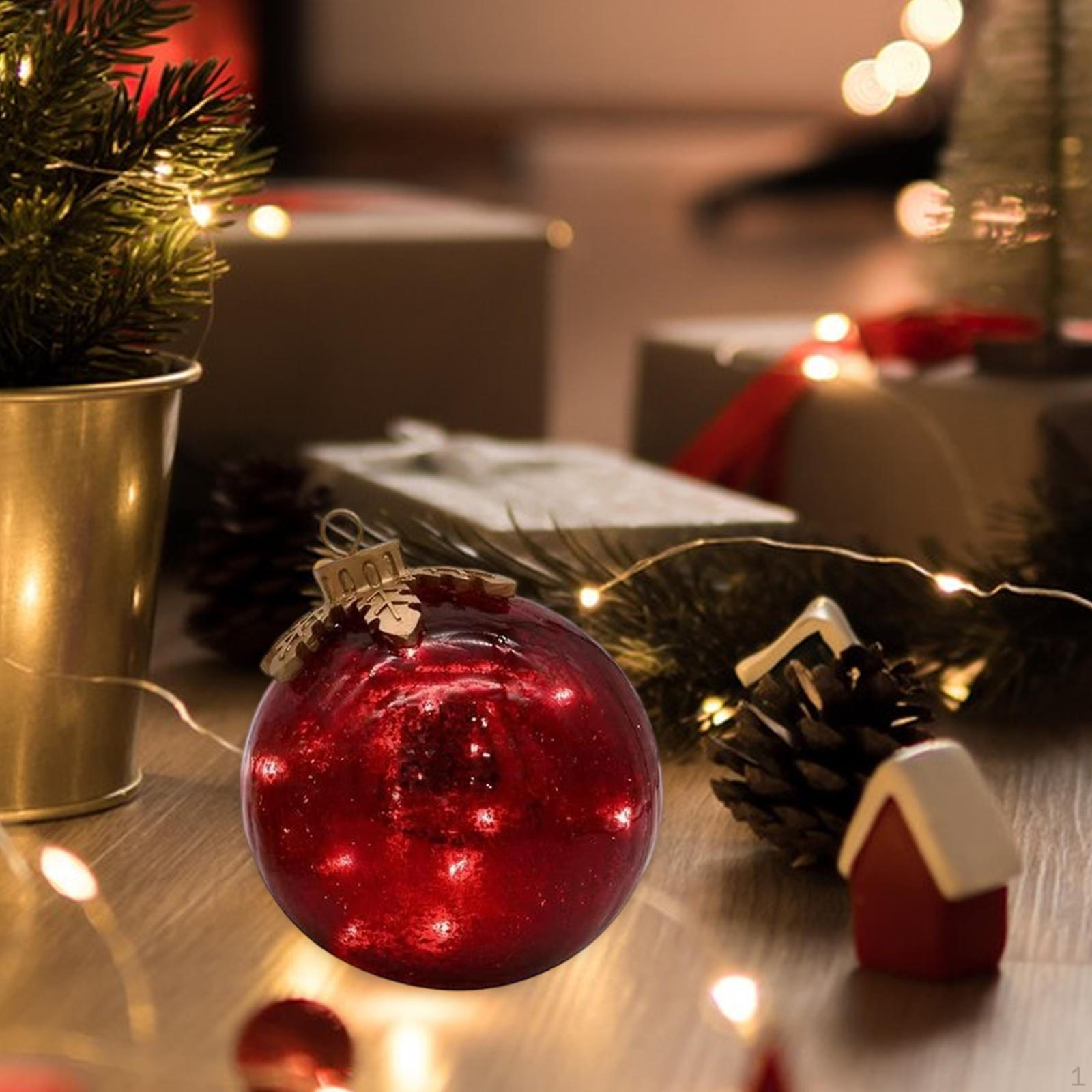 

Christmas Ball Ornament Charm Pendants Light up Table Tree Hanging Decoration for Holiday красный