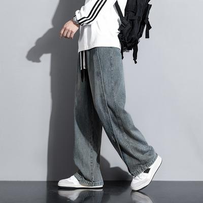 Autumn  Wide Leg Washing Jean Pants Men Trousers Neutral Loose Casual Street Fashion Oversized Jeans Outdoor Fashion Pants