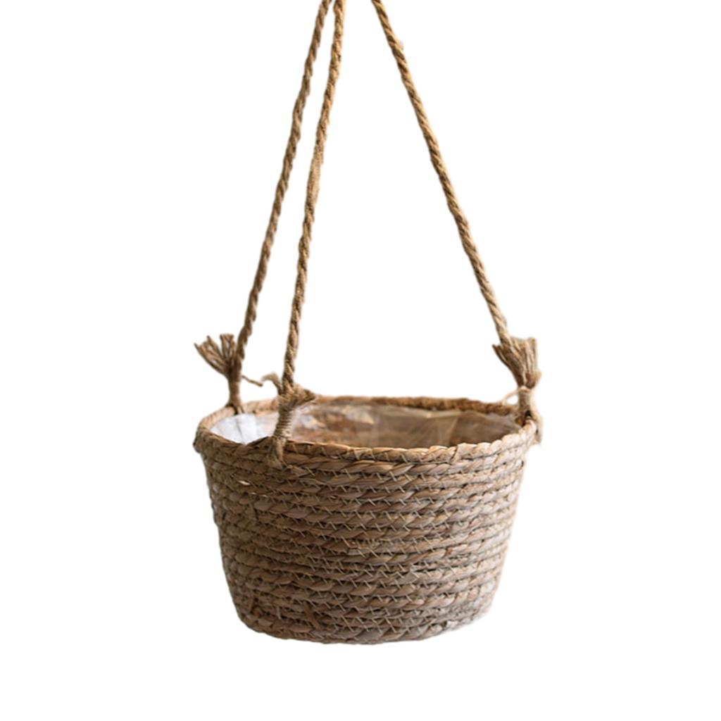 Garden Hanging Planter Plant Storage Basket Rope Woven Indoor Outdoor Flower Pots Holder Plant Hangers Home Decorations