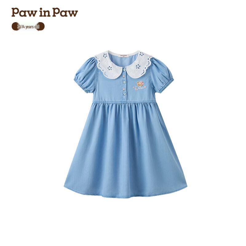 Джинсовое платье с мультяшным мишкой для девочек PawinPaw L