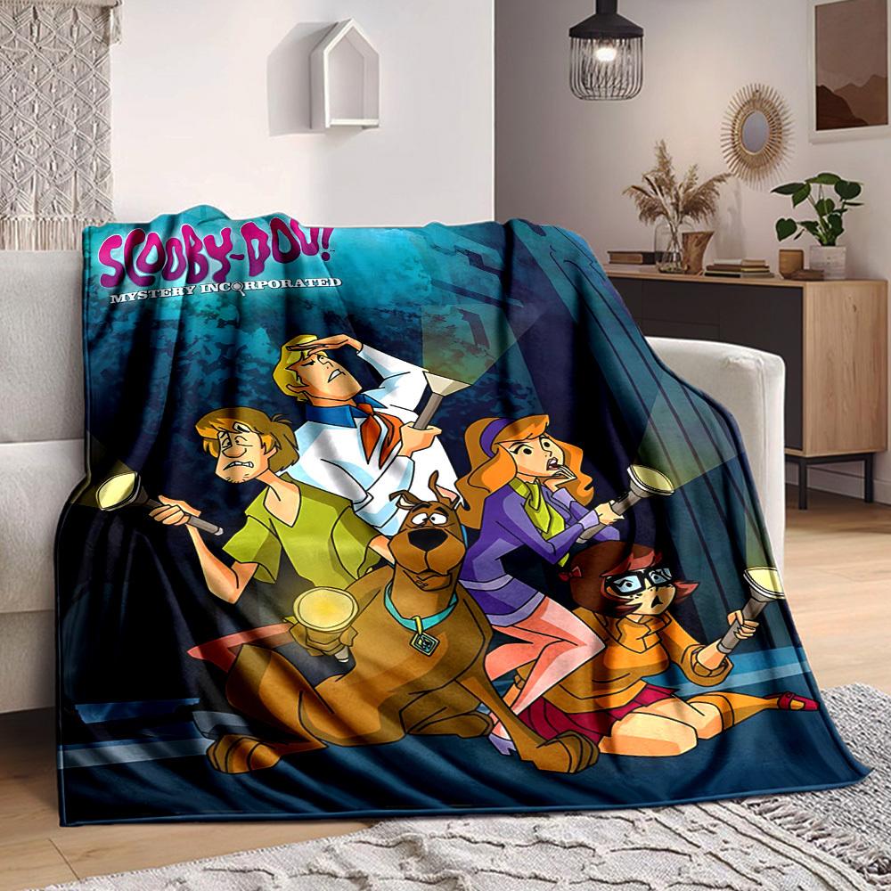 1pz Plaid in Flanella di Scooby-Doo - Leggero Morbido Caldo Coperta per Tutte le Stagioni per Divano, Letto, Viaggio, Campeggio L1029086