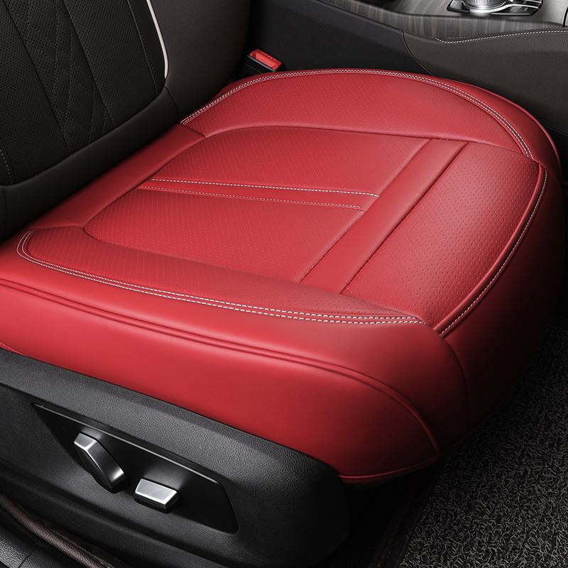 PU Leather Car Seat Covers Full Set Breathable Hole Front Seat Cushion Adjustable Back Seat Protector Waterproof Car Accessory